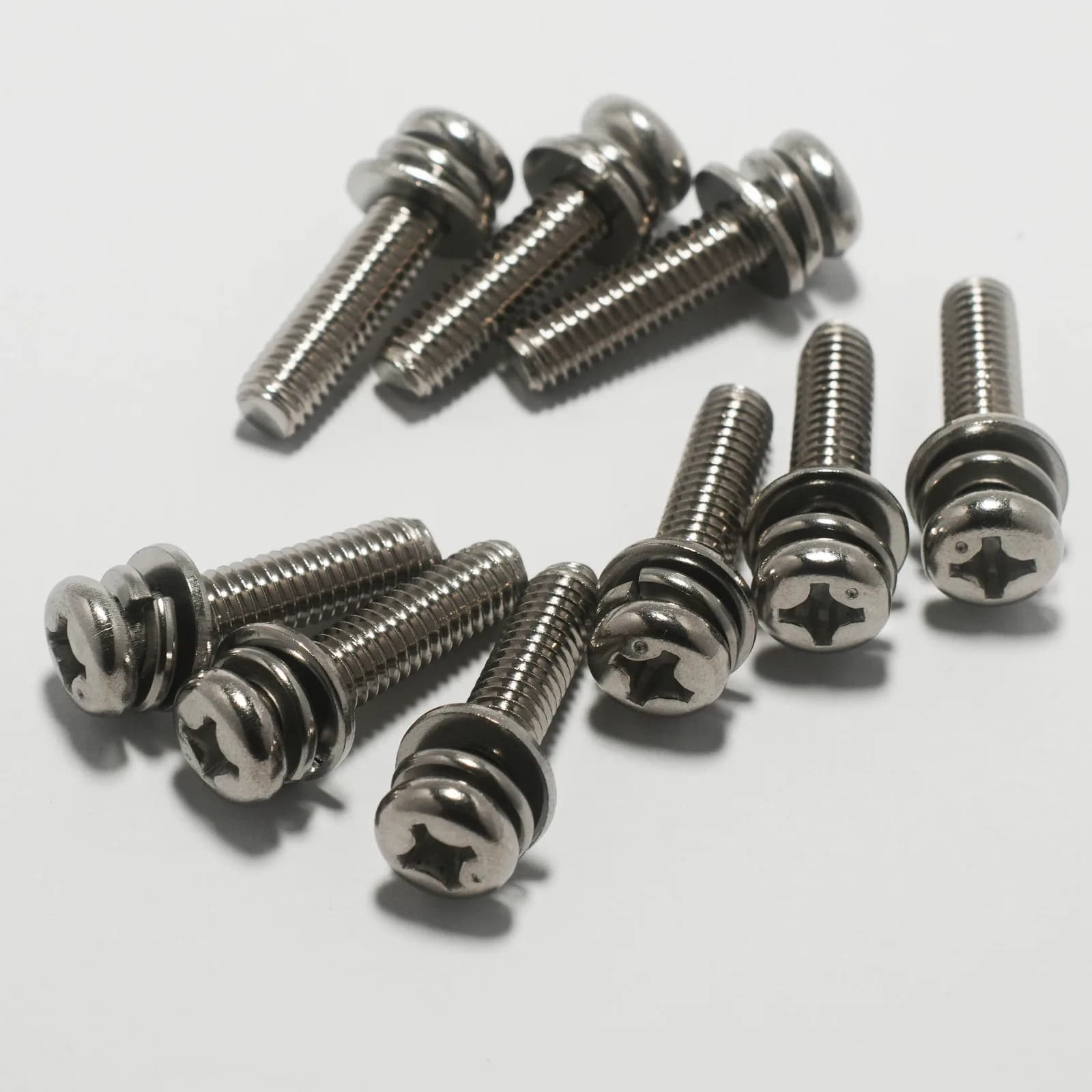304 Stainless Steel Phillips Pan Head SEMS Screws, product photograph 1
